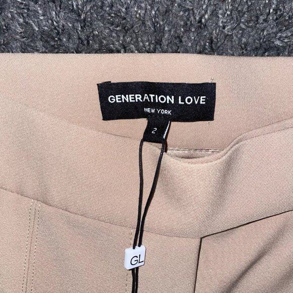 Generation Love Lucca Crepe Flared Tan Pants Size 2 New With Tags WOW DEAL! - Picture 2 of 11